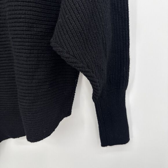 Express Outlet Black Chunky Knit Boat Neck Sweater Asymmetrical Size Medium - Picture 10 of 10